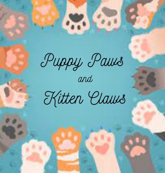 Paw prints and playful theme